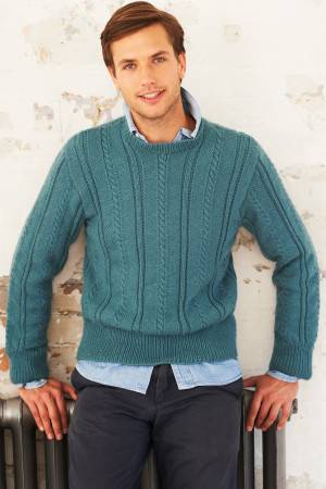 Vintage Cable Knit Jumper Mens Knitting Pattern | The Knitting Network