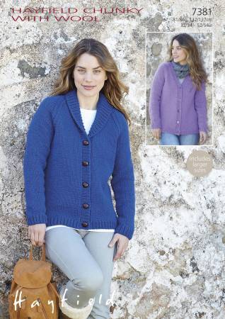 Cardigans in Hayfield Chunky with Wool (7381) | The Knitting Network