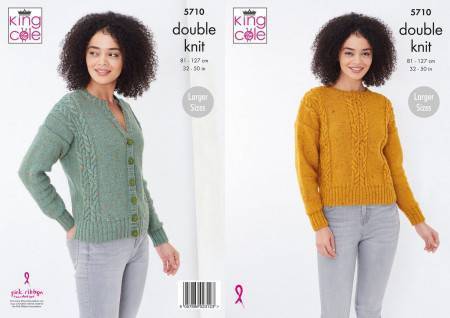 Sweater and Cardigan in King Cole Big Value Tweed DK (5710) | The ...