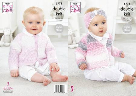Cardigans and Headband in King Cole Baby Pure DK (5773) | The Knitting ...