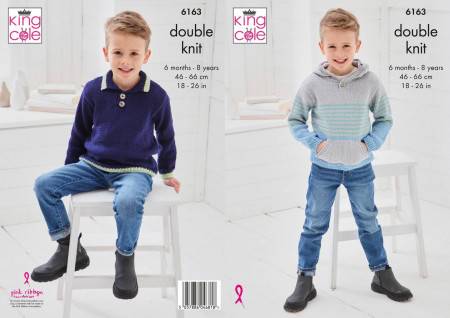 Sweater and Hoodie in King Cole Cottonsmooth DK (6163)