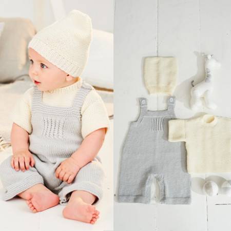 T-Shirt, Dungarees and Hat in Stylecraft Bambino DK (9498)
