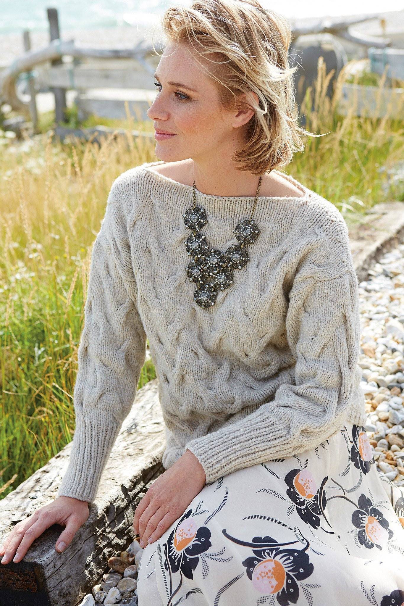 Womens Cable Sweater Knitting Pattern