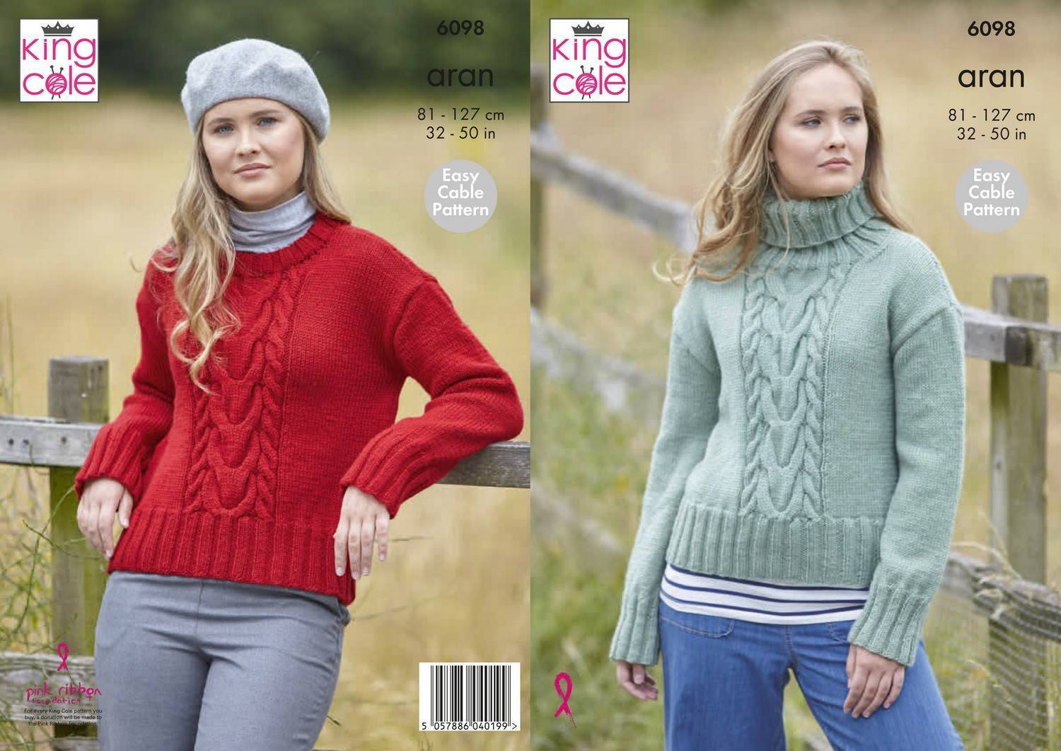 Sweaters in King Cole Fashion Aran (6098) | The Knitting Network