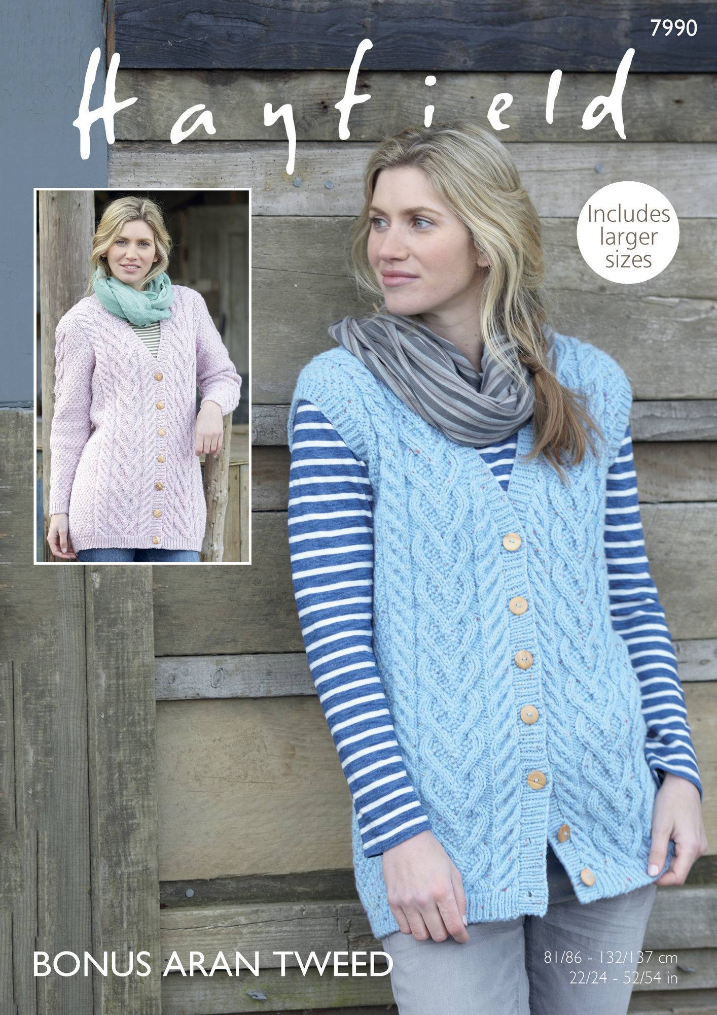 Waistcoat and Jacket in Hayfield Bonus Aran Tweed (7990) | The Knitting ...