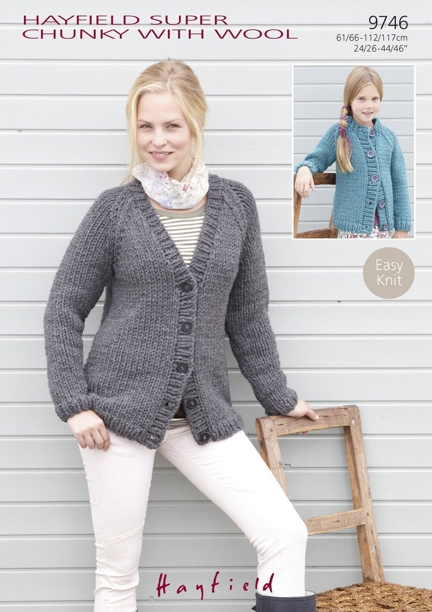 Raglan Cardigans in Hayfield Super Chunky with Wool (9746) | The ...