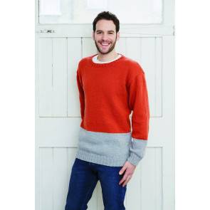 Simple men's knitted colour-block jumper