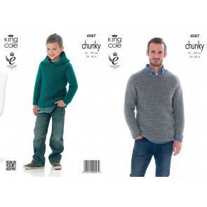 Sweater and Hoodie in King Cole Big Value Chunky (4087)