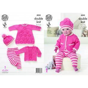 Dress, Sweater, Leggings and Hat in King Cole Baby Glitz DK (4555)