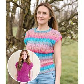 Mock Cable Fitted Womens Top in Sunflower Delights DK 